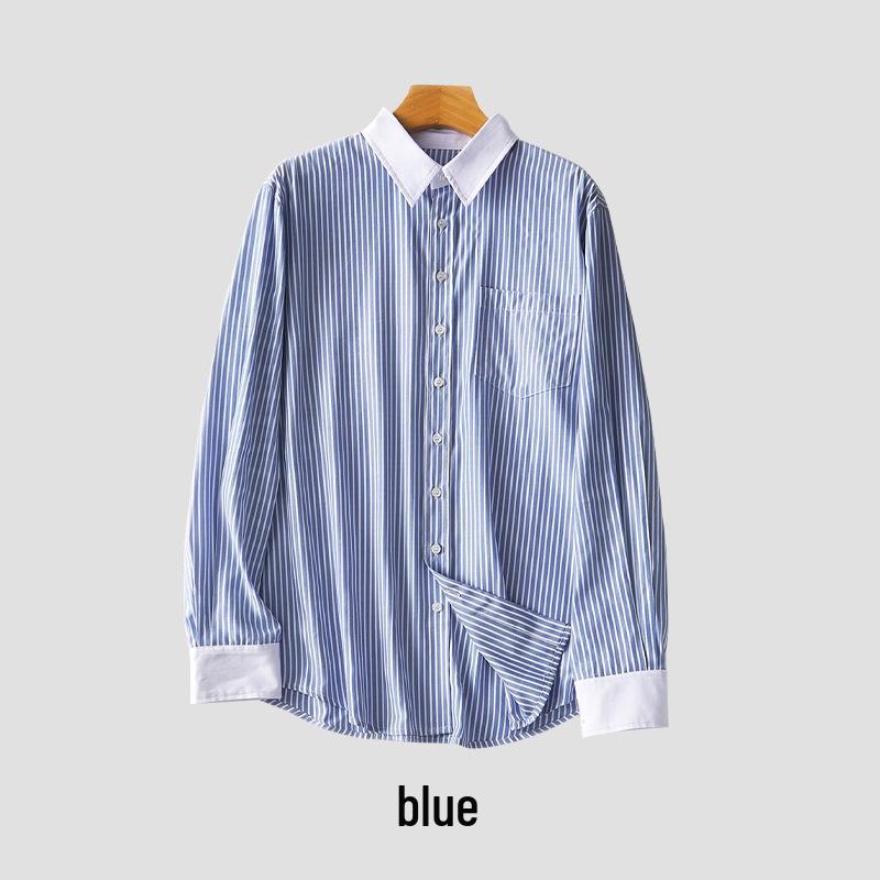 Rong Tai Women s Blue & White Striped Non-Iron Casual Shirt - Spring 2026 Versatile Layering Design Small синий