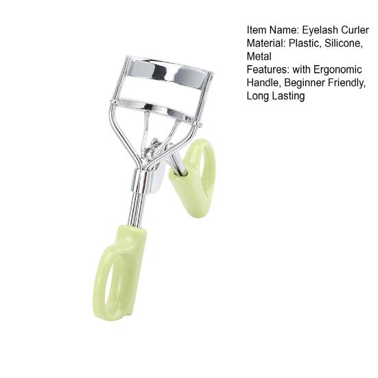 Stainless Steel Eyelash Curler with Ergonomic Handle Volumizing Precision Eye Lash Curler Natural Long Lasting Lashes Curling Tools for Women Makeup