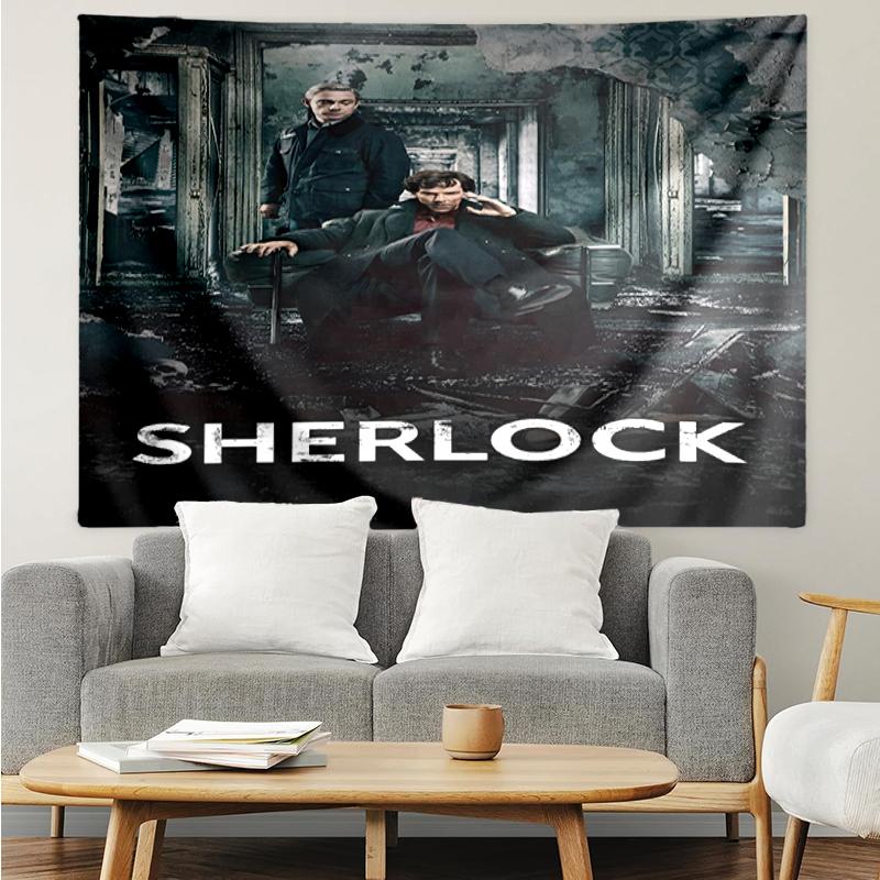 Sherlock Print Tapestry, Backdrop, Easy Setup, Ideal for Bedroom, Office & Living Room, with Aesthetic Wall Hanging Decor.