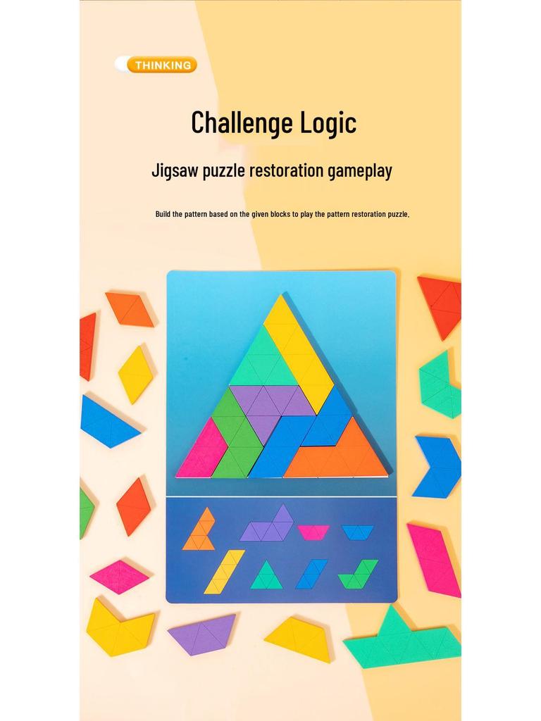 Magnetic Tangram Puzzle - Educational Wooden Toy for Kids Aged 3-8