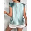 YYFS Women's Fashion Casual Summer Spring Stripe Print Sleeveless V-Neck Blouses & Shirts