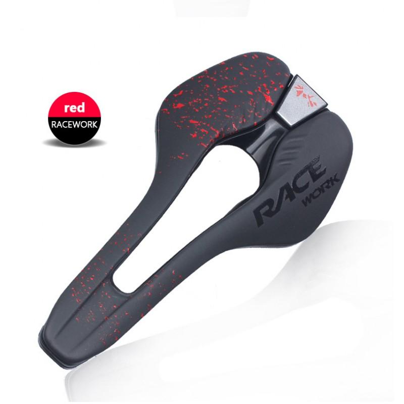 RACEWORK Mountain Bike Saddle Comfortable Shock Absorbing Hollow Breathable Seat Road Folding Bicycle