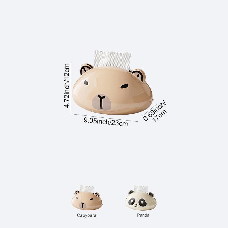1 Cute Panda Tissue Box, Kitchen Napkin Storage Box, Cartoon Toilet Paper Box, Cute Desktop Paper Box, Home Decoration