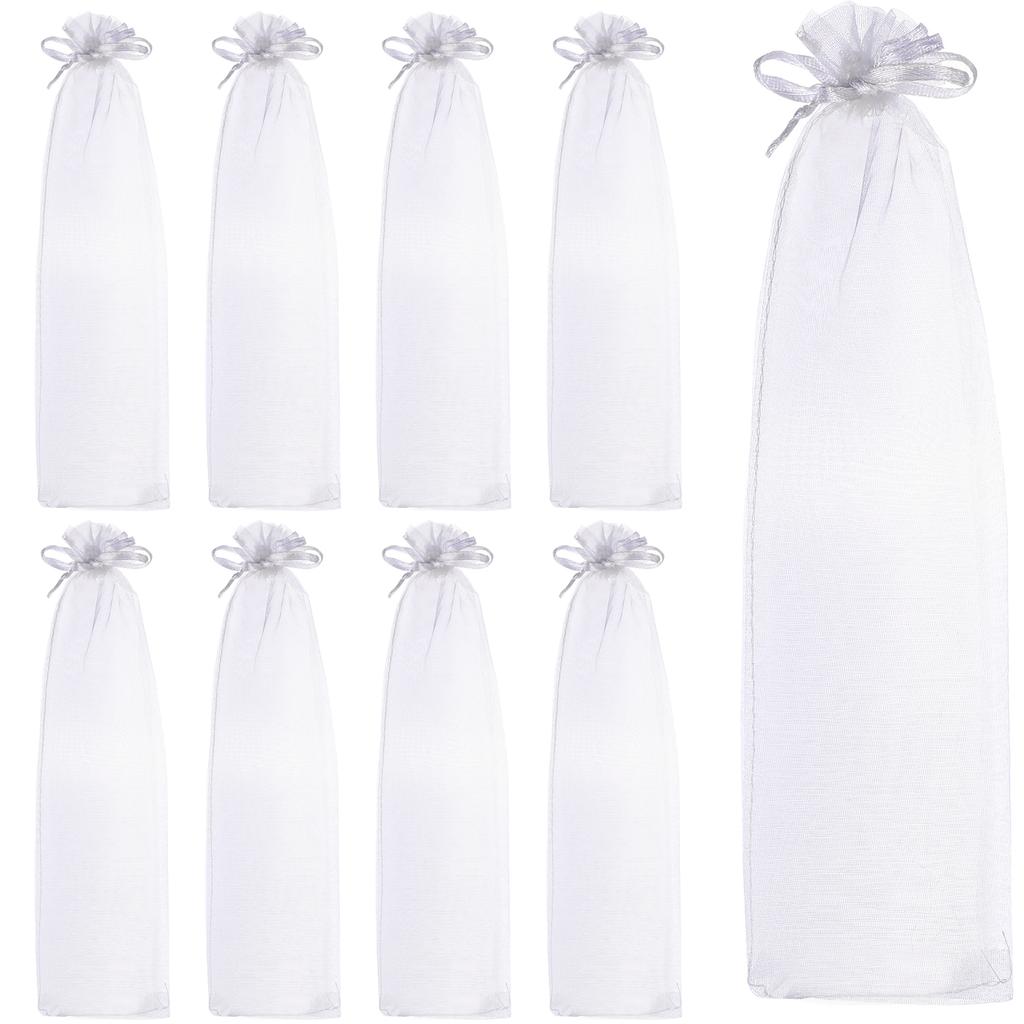 50pcs Organza Bags Drawstring Organza Gift Bag Folding Hand Fan Storage Pouches Bags Craft Wrapping Bag Party Wedding Favor 
