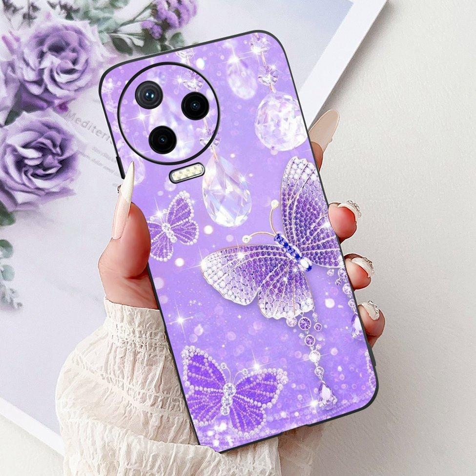 For Infinix Note 12 Pro 4G Case X676B Silicone Cute Cat Fashion Flowers Painted Cover For Inifnix Note 12 Pro Phone Case Bumper
