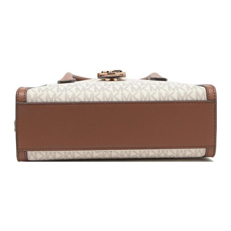 MICHAEL KORS Gabby Polyurethane One Shoulder Handbag, Crossbody Bag Small Womens Vanilla White Brown