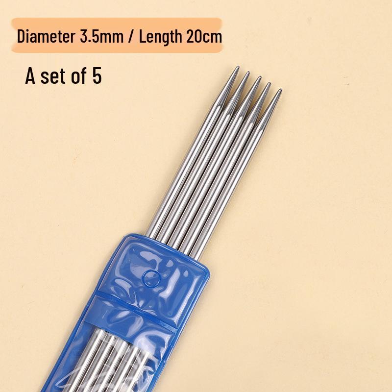 Complete Stainless Steel Knitting Needle Set: Circular, Straight Needles & Yarn Markers for Scarf & Sweater Crafting