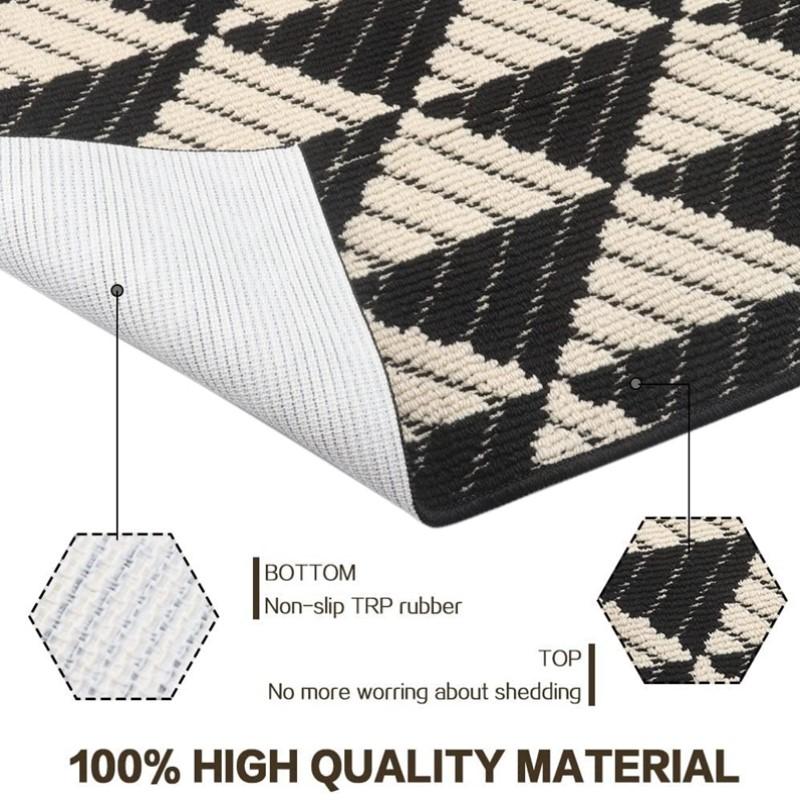 Inyahome Moroccan Indoor Door Mat Non-Slip Doormat for Entrance Dirt Resist Inside Door Rug Durable Entryway Floor Carpettio