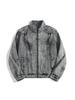 Veste en jean délavé robuste style rétro pour homme avec col montant et fermeture éclair