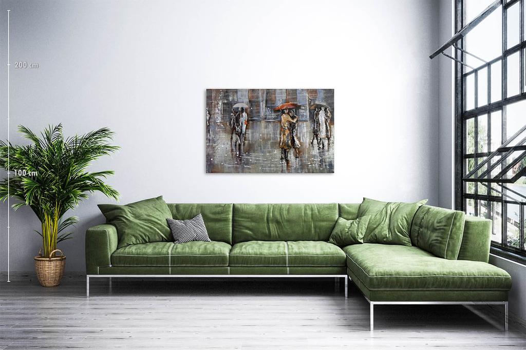 Obraz Metalowy 3D Loft Deszcz 3 120X70 Cm