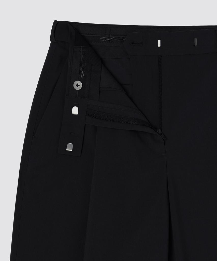 MUSINSA STANDARD WOMAN [Cooltandard] Women'S Low Waist Deep Tuck Wide Hidden Banding Slacks [Black]