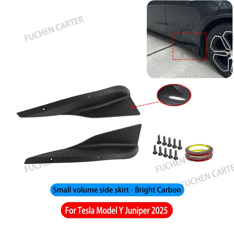 For Tesla Model Y Juniper 2025 Rear Bumper Spoiler Lip Carbon Fiber Wing Trim Anti-crash Diffuser Side Skirt Wrap Angle Splitter
