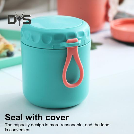 Soup Thermal Jar for Kids 401-500ml Insulated Stainless Steel Food Container Leakproof Wide Mouth Vacuum Lunch Cup with Handle for Hot Cold Food