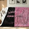 1PC Blackpink Custom Name Patterned Flannel Blanket Suitable For All Seasons for Home Decor Warmth and Comfort Gifts Holiday Present