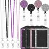 Retractable Lanyard Shiny Finish Badge Reel Bling ID Holder Keychain Hospital Setting