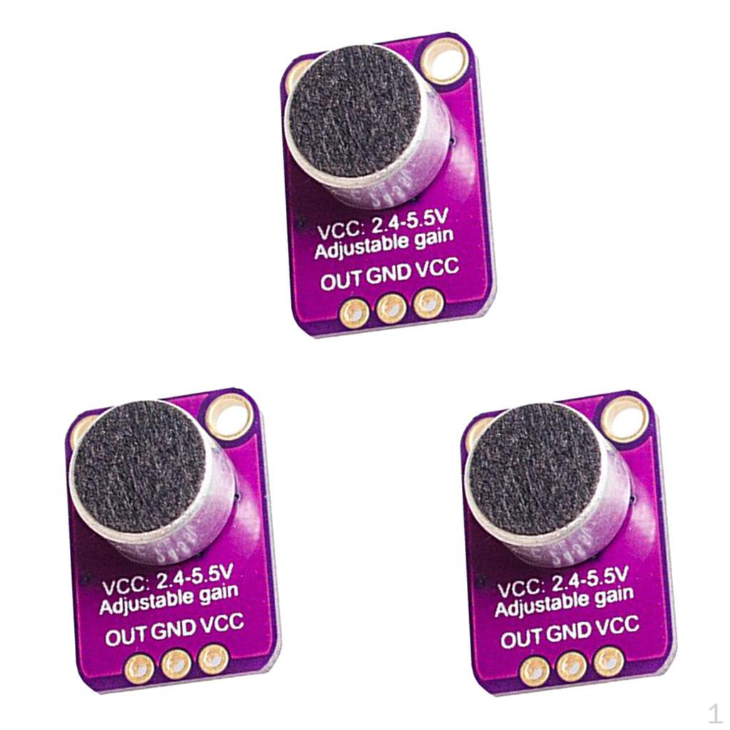 

3 Pieces MAX4466 Electret Microphone Amplifier Adjustable Gain For