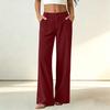 Women's Corduroy Dress Pants with Elastic Waist and Single Button Closure, Color Work Trousers