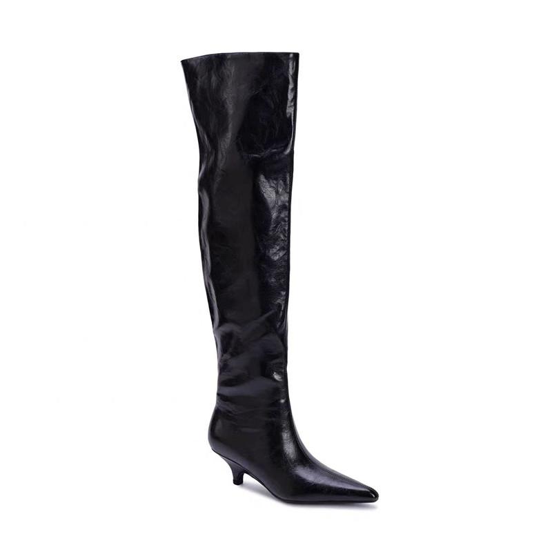 

Fashion 2025 Autumn Winter Fashion Soft Leather Women Over the knee Boots Elegant Thin High heels Casual Party Long Boots Shoes Botas 35