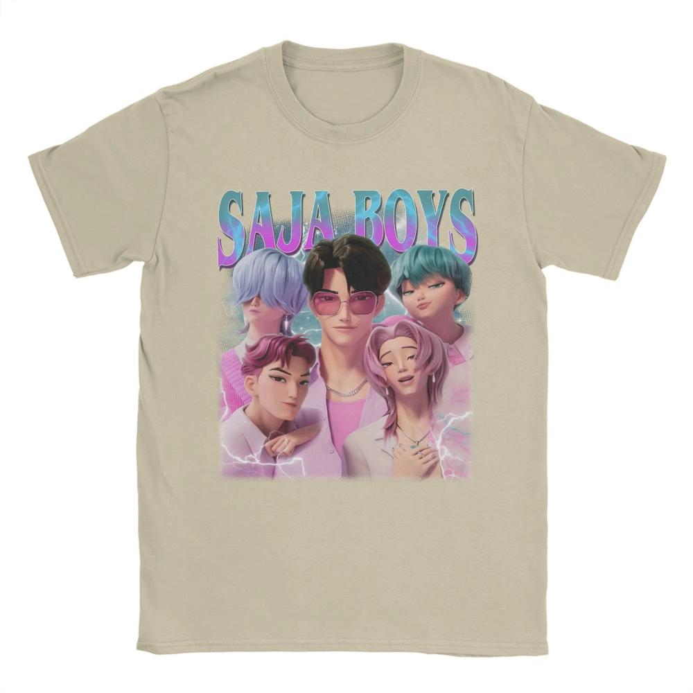 Funny Kpop Demons Saja Boys Team Hunters T-Shirt Men Round Collar Cotton T Shirt 2025 Short Sleeve Tee Women Printed Clothing