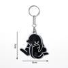 Rotatable Egg Cat Keychain Pull Play Bag Pendant Gifts Cartoon Cat Trick Play Egg Toy