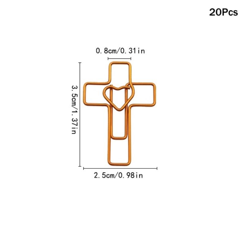 

20/50Pcs Creative Colorful Cross Heart Metal Bookmark Clips For Journaling Scrapbooking Office Stationery School Supplies A3