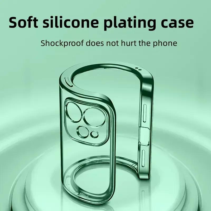 For Xiaomi 14T Pro 15T 17T Pro O X7Pro Soft Silicone Transparent Shockproof Case For Xiaomi 13T Electroplated Frame TPU Cover