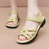 Women's Summer New Low Heel Hollow Peep Toe Sandals Soft Sole Non Slip Outdoor Beach Sandals Middle-Aged And Elderly Sandals