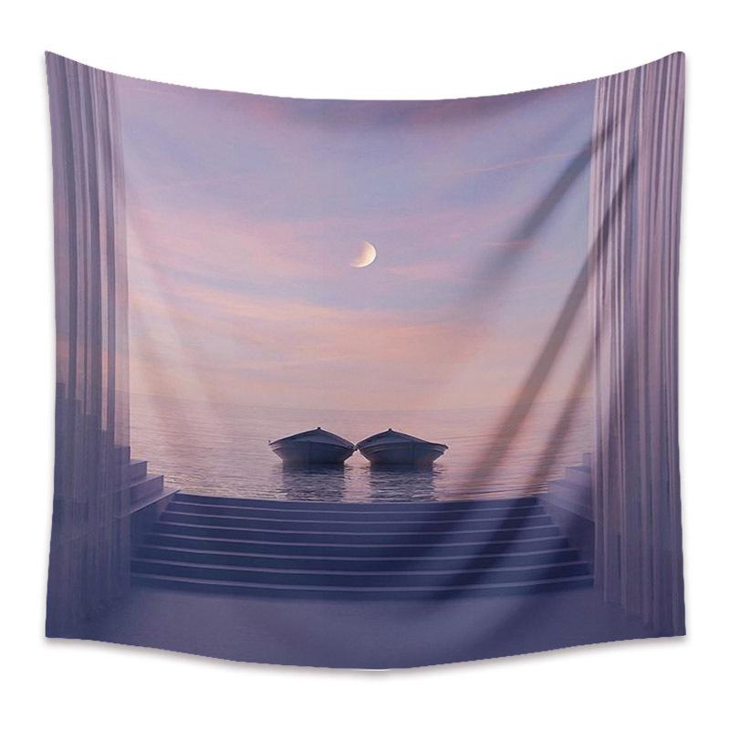 Window Sill Pattern Printed Tapestry Wall Hanging Nature Landscape ...