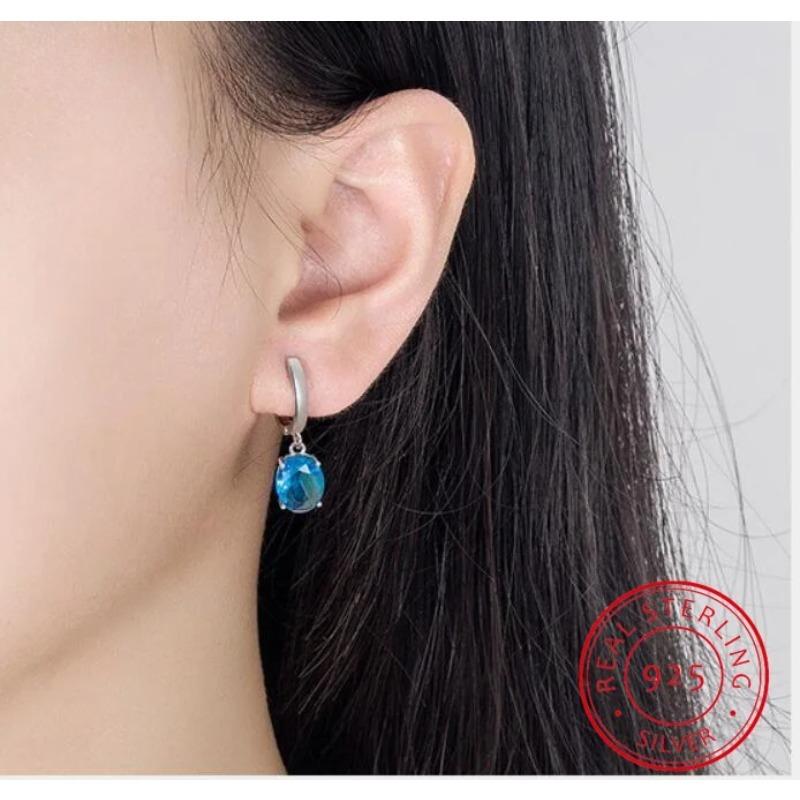 Oval Cut Genuine Natural Yellow Citrine 925 Sterling Silver Stud Earrings for Women Fashion Gemstone Jewelry