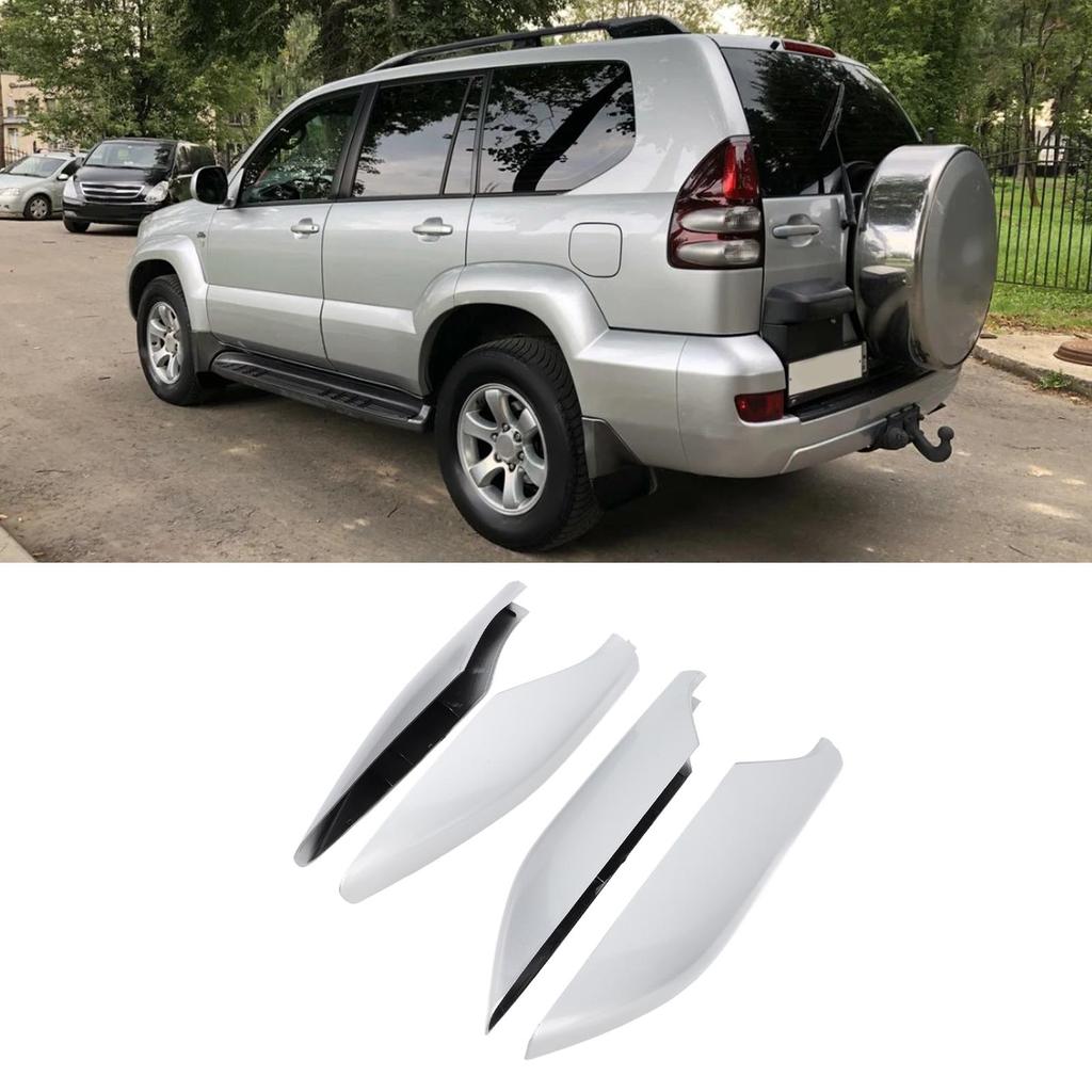 4pcs Roof Rail Rack Cover Plastic Roof Rack Rail End   Replacement for       FJ120 2002 To 2009