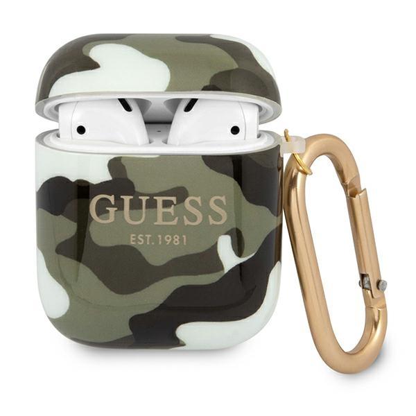 Guess Gua2Ucama Airpods 1/2 Coverzielony/Khaki Camo Collection