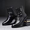 Men's 2026 Autumn/Winter Martin Boots: British Style Leather High-Top Zipper Chelsea Boots