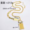 Fashion Design Hip-Hop Square Necklace Exaggerated Personality Temperament Titanium Steel Collarbone Chain Does Not Fade Versatile