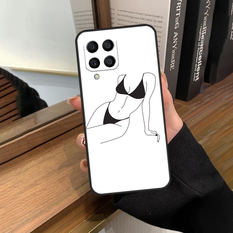 Woman Body Line Art Case For Samsung Galaxy M56 M16 M36 M33 M53 M13 M12 M32 M52 M20 M15 M55 M31 M14 M35 M34 M54