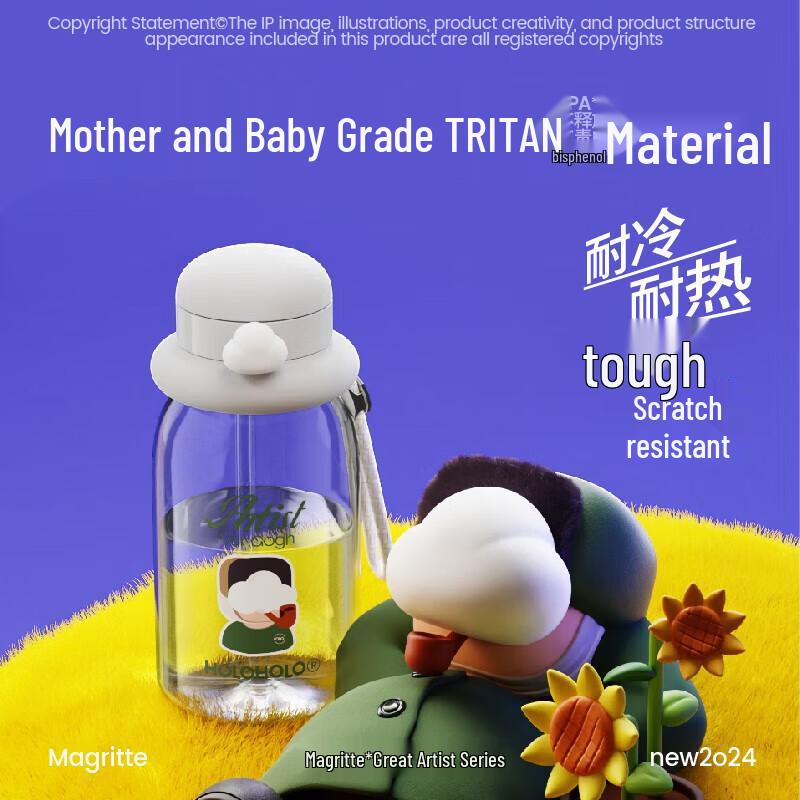 

HOLOHOLO Magritte Tritan Sports Water Bottle with Straw