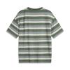 Li Ning CF Water Flow Full Print Striped Round Neck Pullover Comfortable Cool Loose Short Sleeve T-Shirt Men T-Shirts Dark-Green ATSU631-1