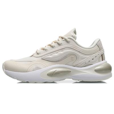Li Ning V8 Non-Slip Wear-Resistant Low-Top Running Shoes Women Sneakers Eggshell-Gray ARHR056-2