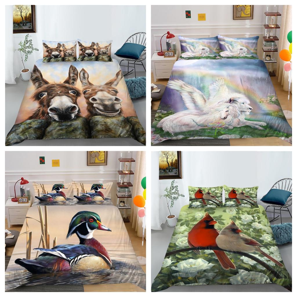 Bedding Sets Bedroom Decor Lion Bird Animal Comforter Cover Set Duvet Cover Set