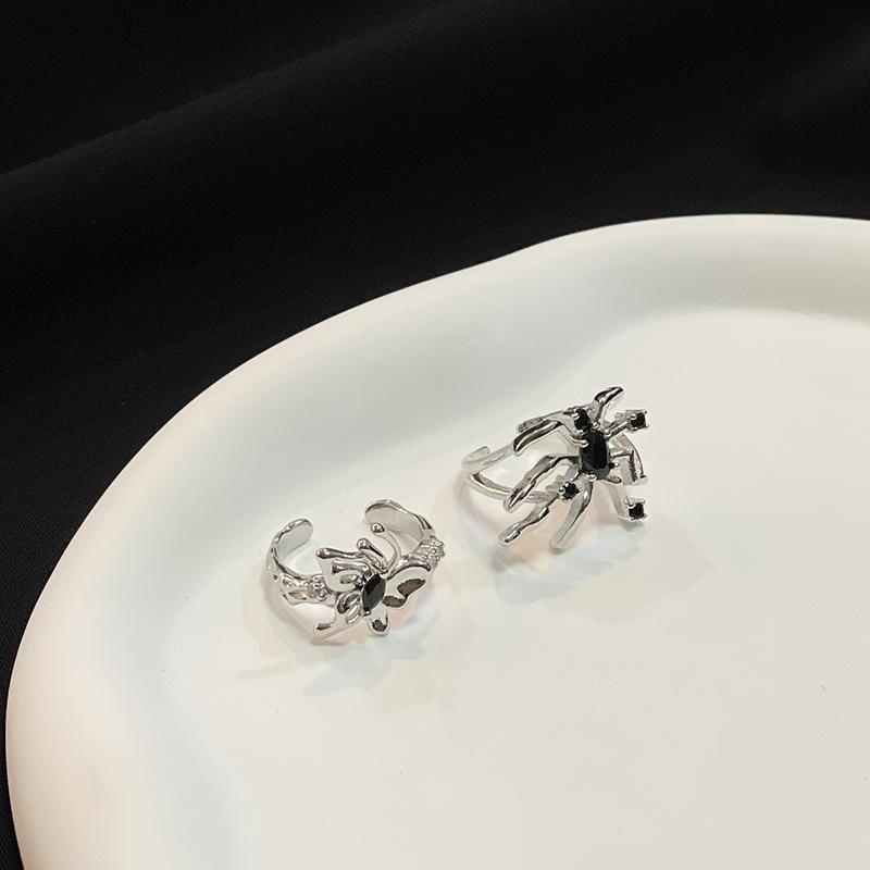 Hollow Butterfly Open Ring Female Niche Design Spider Dark Personality Stacked Wearing Simple Personality Index Finger Ring