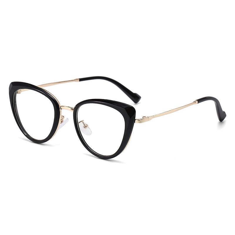 Cat's Eye Myopia Trendy Metal Retro High-end Non-face Light-sensitive Color-changing Mirror Myopia Glasses 038