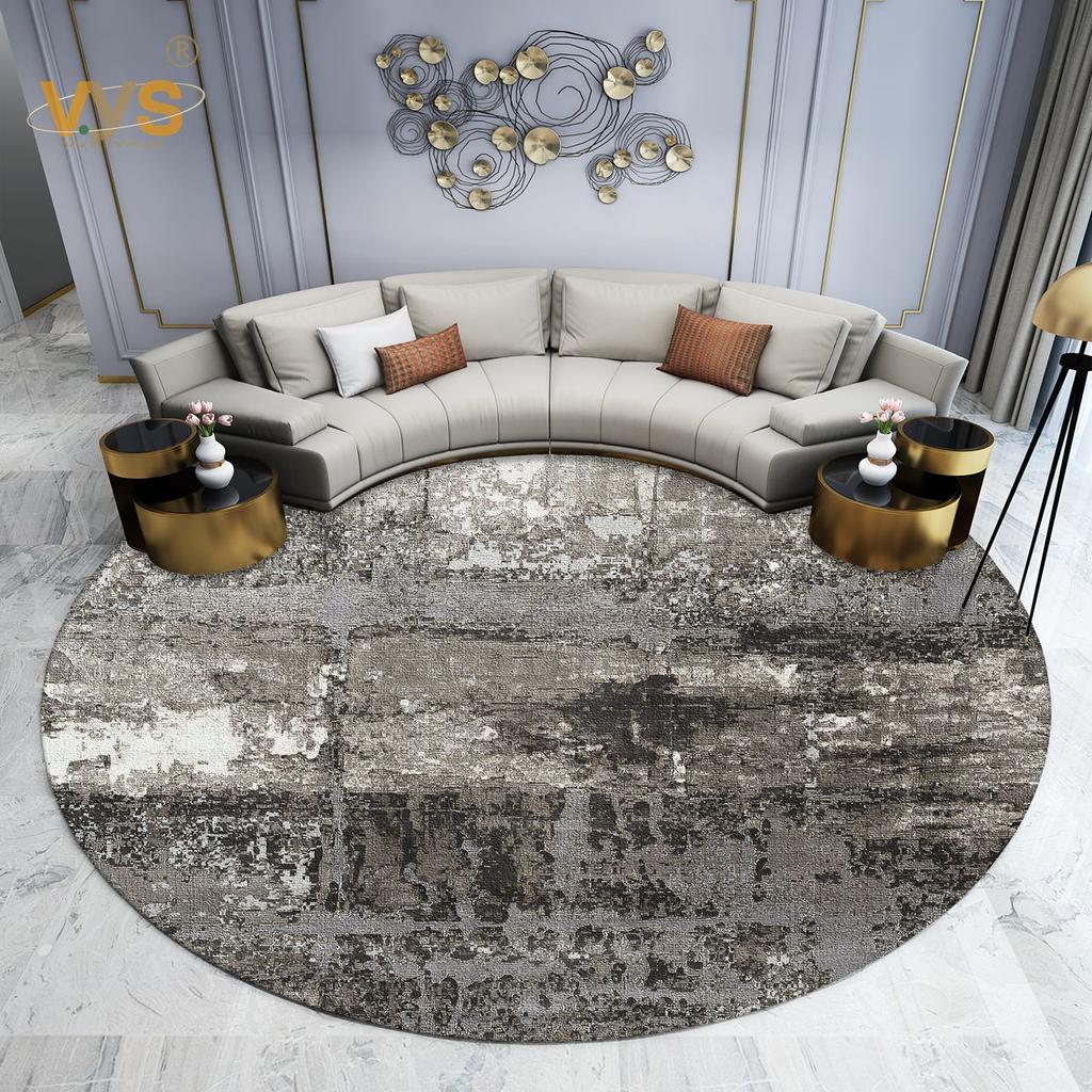 Modern Style Carpets for Living Room Light Luxury Bedroom Decor Round Carpet Thicken Plush Lounge Rug Fluffy Soft Floor Grey Mat