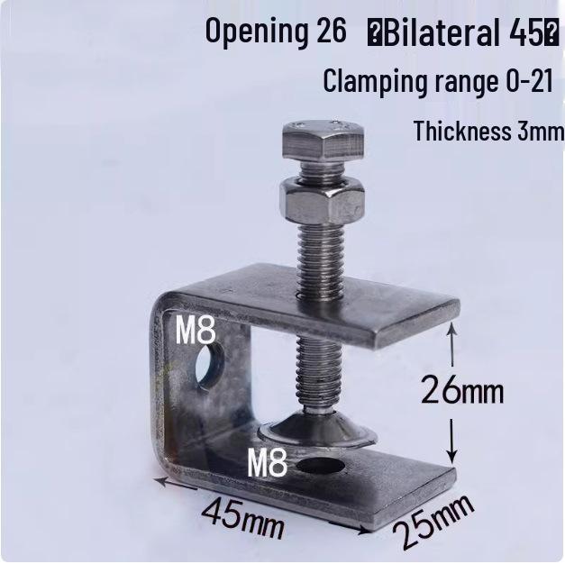 C304 Tiger Claw U-Shaped Stainless Steel Pipe Clamp