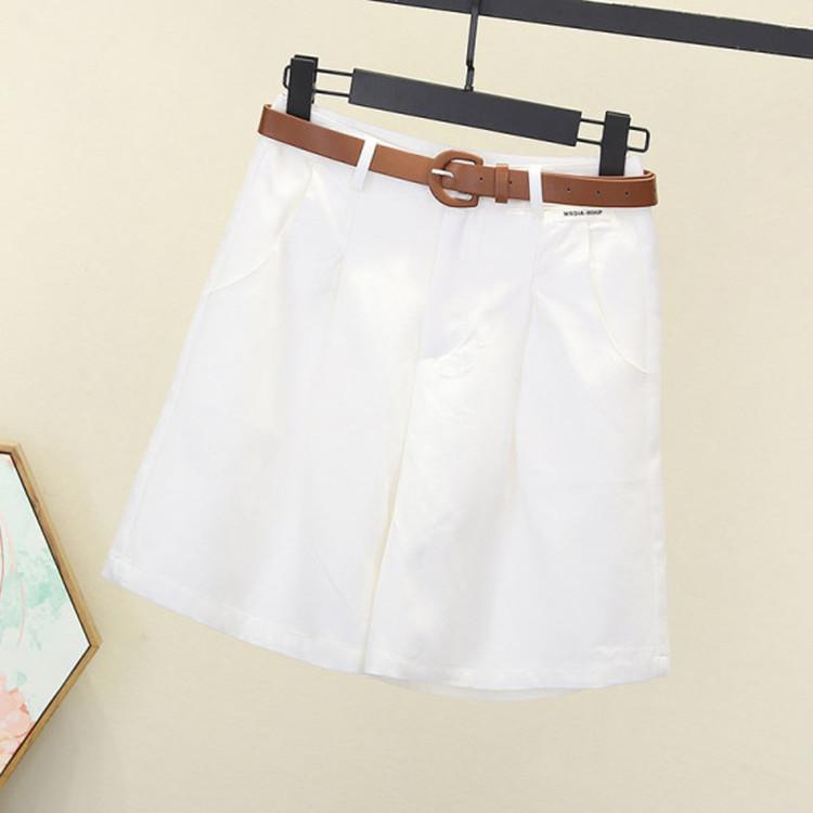 Summer Wide Leg Shorts for Women Thin Cotton A Line Short Pants Office Lady Classic Loose Casual Zipper Tooling Shorts Five-point Pants