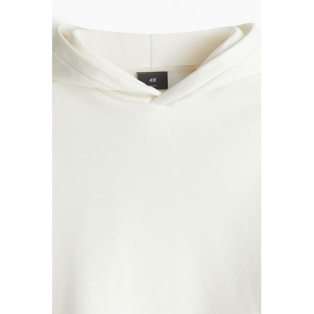 H M Side Stripe Hoodie Loose Fit creaM