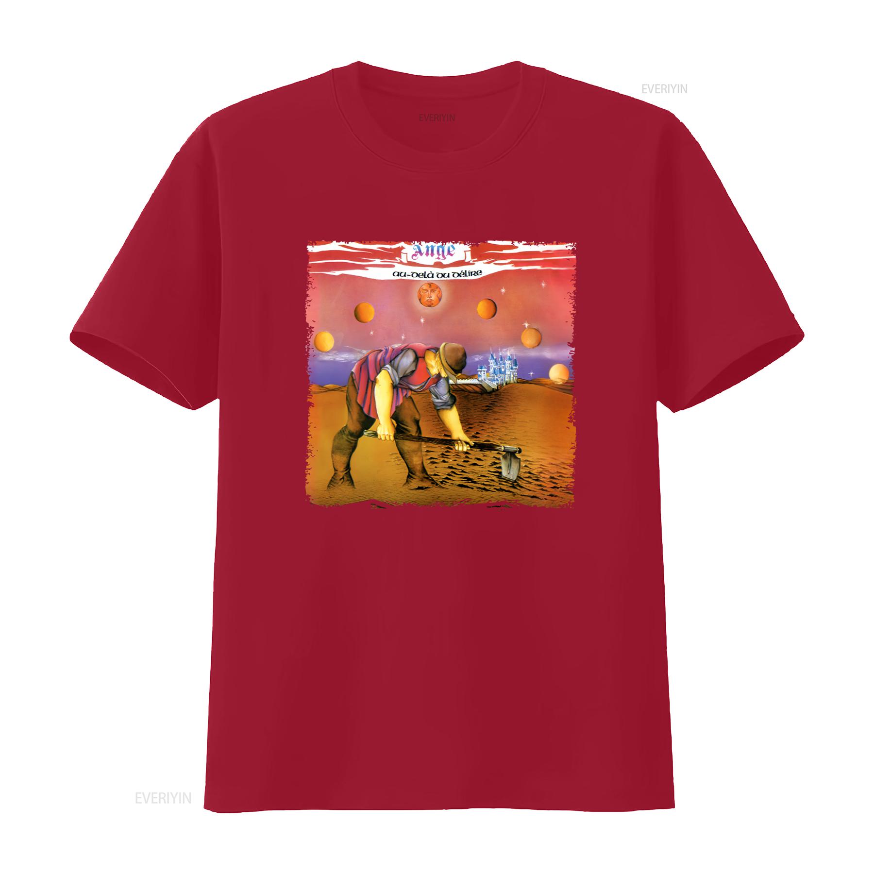 Cotton T Shirt Ange Au delà du délire Music 1974 Print Rock Band Inspired vintage Washed Slightly Stylish designer clothes S