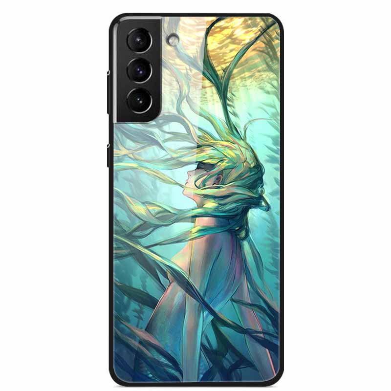 For Samsung S22 5G Cases S22Plus S22Ultra 5G Tempered Glass Hard Back Cover for Samsung Galaxy S22 Plus Case S22Ultra S22+ Cover
