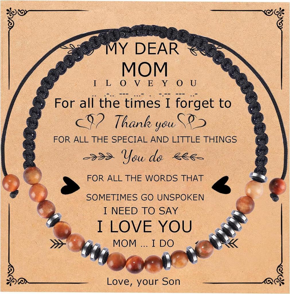 Morse code bracelet, magnet spacer, tiger eye weave, gift bracelet, emperor stone code bracelet.