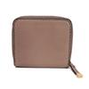 Used Bee Compact Zip Wallet (10656) S8001CVQR 7941, Bee Grain Calfskin, Snap Button, CD Logo, Rose Beige, Women's from