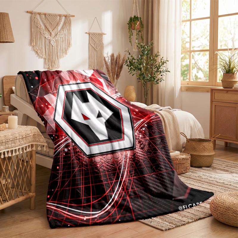Wolverhampton Wanderers Football Print Flannel Blanket Soft Warm Sofa Bed Throw Blanket For Home Office Bedroom