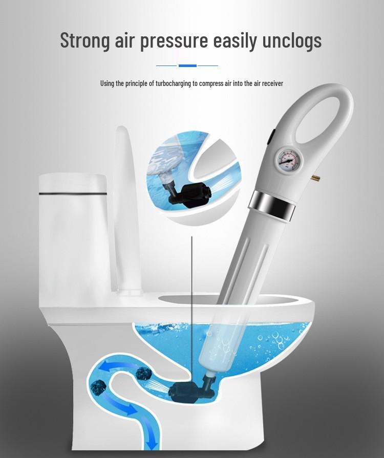 High-Pressure Toilet & Drain Unclogging Tool for Kitchen and Bathroom